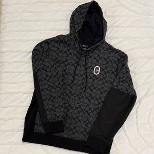 Coach Charcoal and Black Logo Hoodie Men’s L